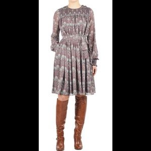 New Eshakti Feather Print Blouson Dress L 12